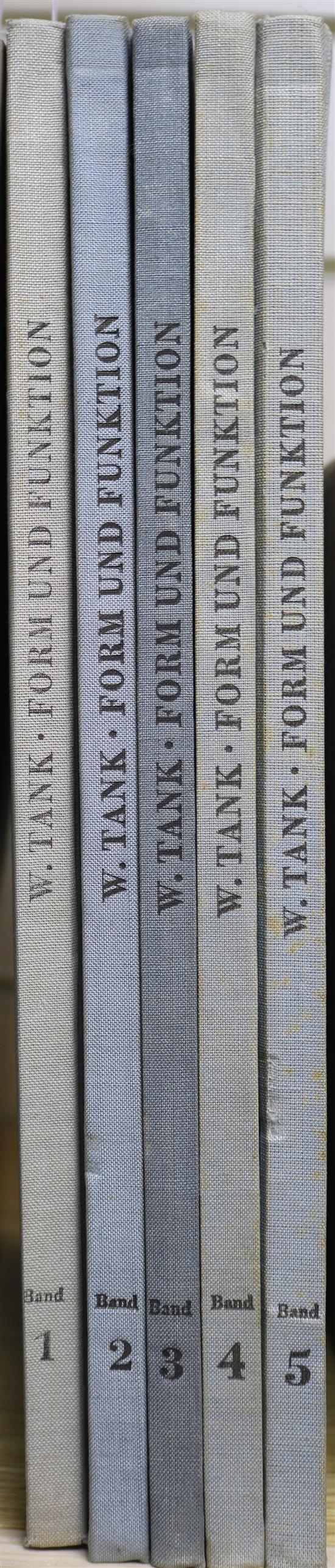 Tank, W. - Form and Funktion, 5 vols, quarto, cloth, Dresden 1953